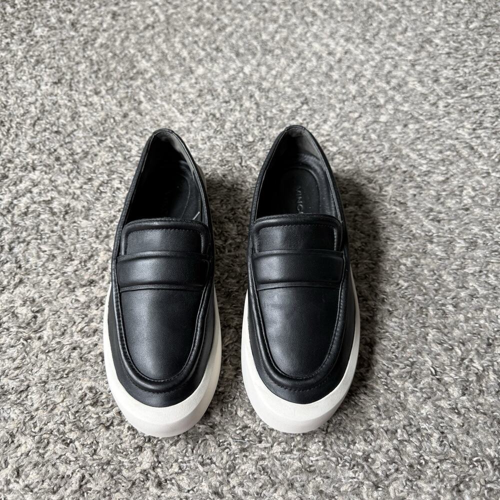 Vince Women's Ghita Black Leather Slip-On Platform Sneaker Shoes Size 6 M